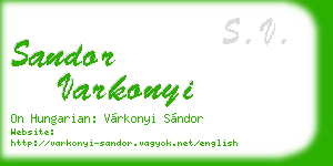 sandor varkonyi business card